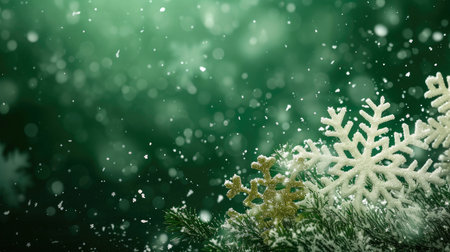Christmas Bliss: Green Snowflake Eleganceの素材