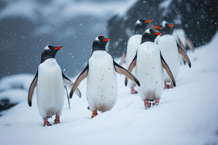 Penguin Silhouettes: Winter Wonderland Walkの素材