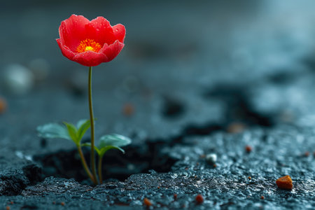 Urban Elegance: Vibrant Petals Break Through Concreteの素材