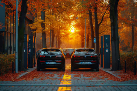 Solar-Powered Charging Oasis in Noon Lightの素材