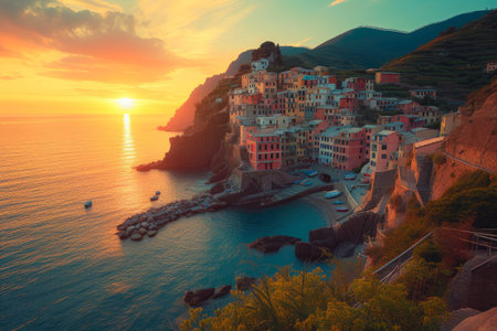 Foto per Sunset Serenity Over Italian Shores - Immagine Royalty Free