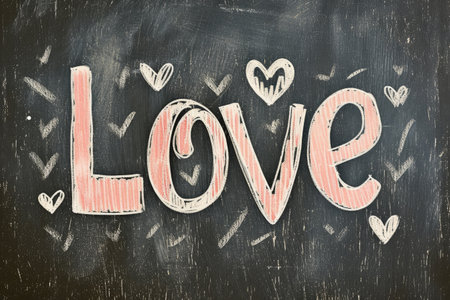 Refined Affection: Love Typography with Gentle Heartsの素材