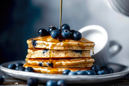 Sumptuous Vegan Blueberry Pancakes for a Plant-Based Delightの素材