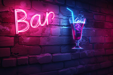 Luxurious Libations in Neon Glowの素材