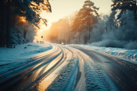 Winter's Glow: Hazardous Highway Scenesの素材