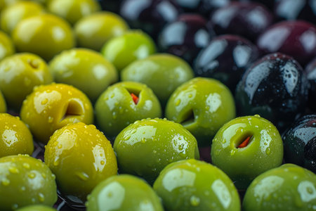 Organic Geometry: Green and Black Olivesの素材