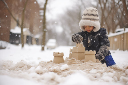Cold Coast Creativity: Child's Snowy Playgroundの素材