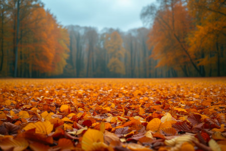 Autumnal Splendor: Leaves Adorned Fieldの素材