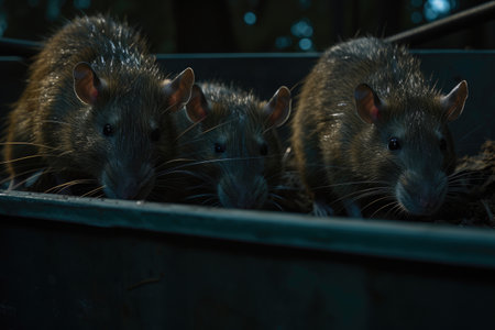 Desolate Encounters: Rats Amidst Debrisの素材