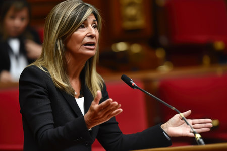 Assembly Advocacy: Middle-aged Leader Speaks with Passionの素材