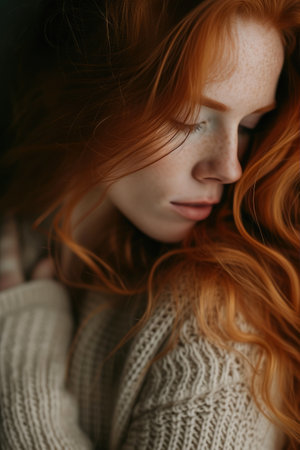 Radiant Redhead: Ethereal Natural Light Portraitの素材