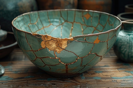 Embracing Imperfections: Kintsugi Stoneware Artの素材