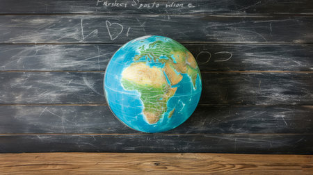Worldly Wisdom: Chalkboard Globe Illustrationの素材
