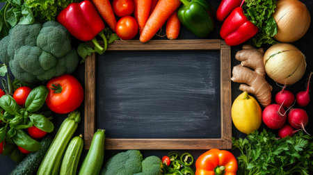 Chalkboard Mosaic of Fresh Produceの素材