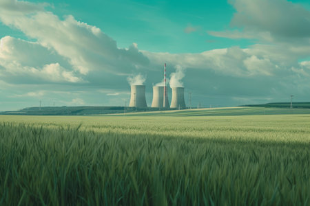 Eco-Friendly Energy in Rural Sceneryの素材