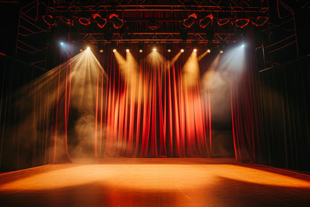 Stage Magic: Curtain Call with Radiant Spotlightsの素材