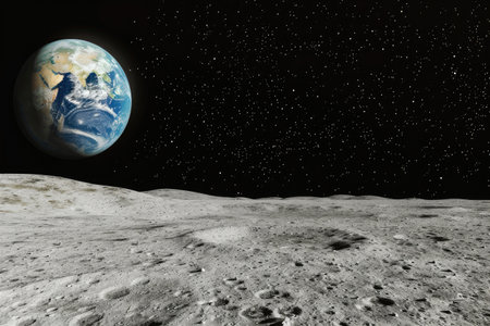 Celestial Harmony: Earth and Moon in Cosmic Balletの素材