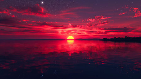 Twilight Tranquility: Lake's Blush at Duskの素材