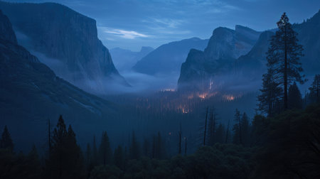 Dusk's Embrace: Yosemite's Tranquil Beautyの素材