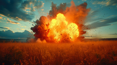 Fiery Blast Engulfs Countrysideの素材