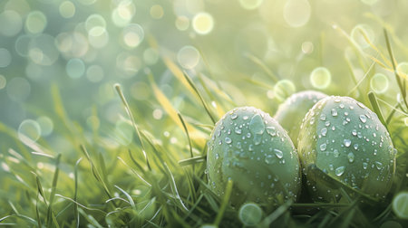 Springtime Bliss: Serene Easter Egg Compositionの素材