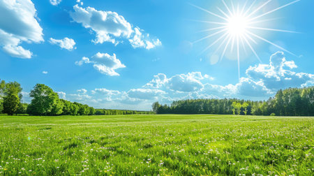 Serene Sunlight at the Park's Edge, Bokeh Blissの素材