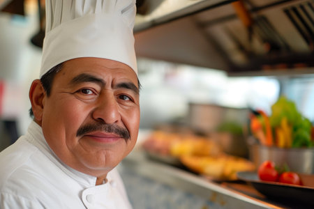 Professional Chef in Classic Chef's Hatの素材