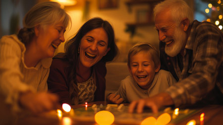 Intergenerational Joy: Board Game Night Delightの素材