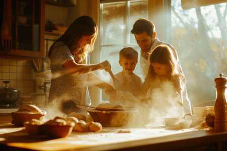 Cozy Kitchen Moments: Family Baking Timeの素材
