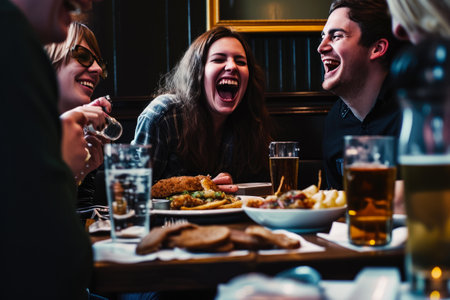 Fun Times with Friends and Tasty Pub Eatsの素材