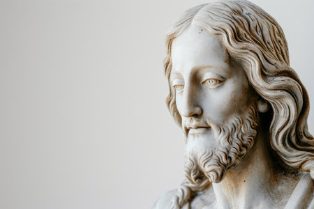 Transcendent Serenity: Jesus Christ, White Backgroundの素材