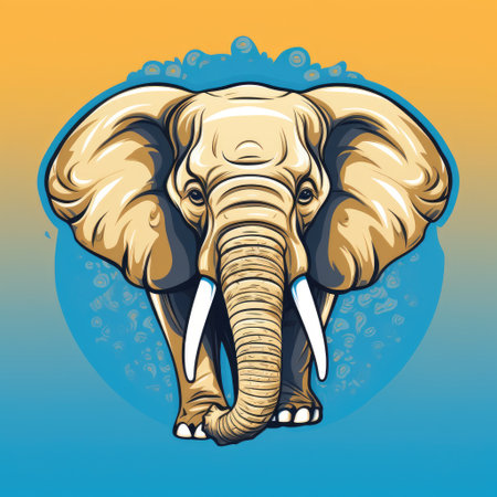 Elegant Elephant Artwork for Textの素材
