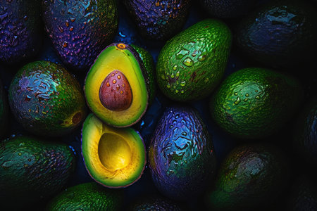 Savor the Moment: Luscious Avocados in Dark Contrastの素材