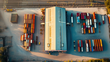 Warehouse District from Above: Freight Cars and Infrastructureの素材