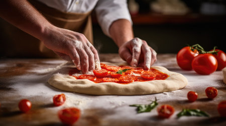 Fresh Tomato Sauce Application by Skilled Chefの素材