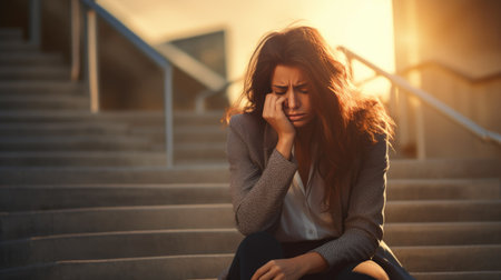 Stressed Professional on City Streetsの素材