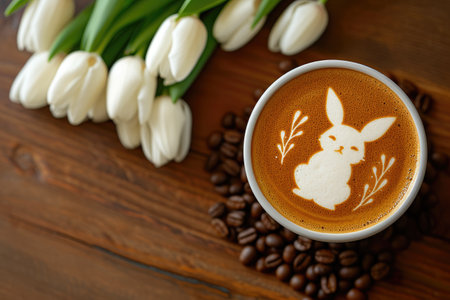 Easter Bunny Brew: Latte Art Delightの素材