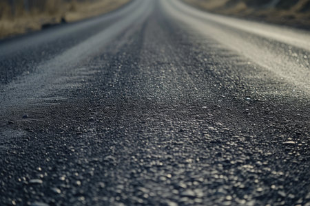 Transitional Terrain: Straight Asphalt Road with Slight Variationの素材