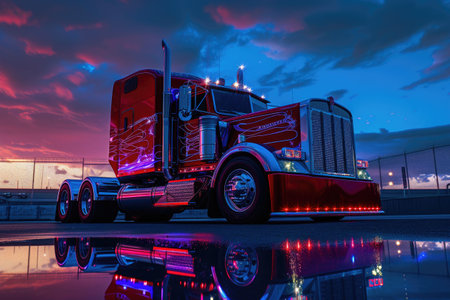 Futuristic Transport: Retro Cabover Truckの素材