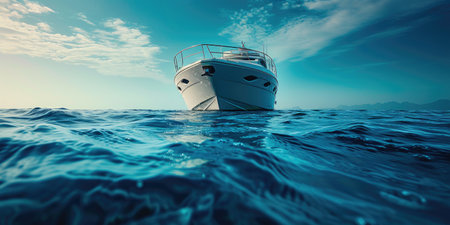 Aquatic Elegance: Yacht and Marine Life Harmonyの素材