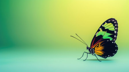 Fluttering Elegance: Butterfly on Empty Spaceの素材