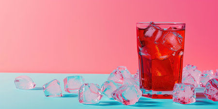 Refreshing Beverage with Ice, Copy Spaceの素材