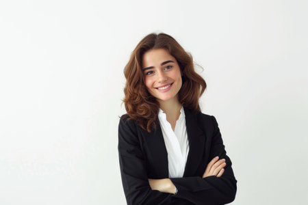 Smiling female CEO on isolated backgroundの素材