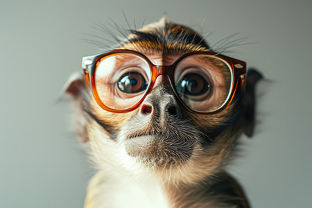 Charming Animal Portrait in Trendy Spectaclesの素材