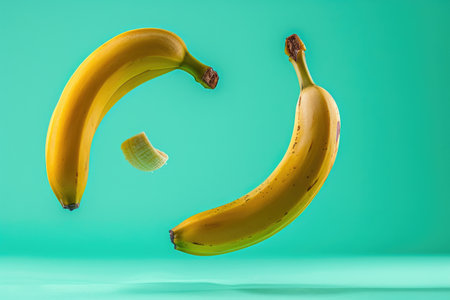 Fresh Banana Slice: Floating in Airの素材