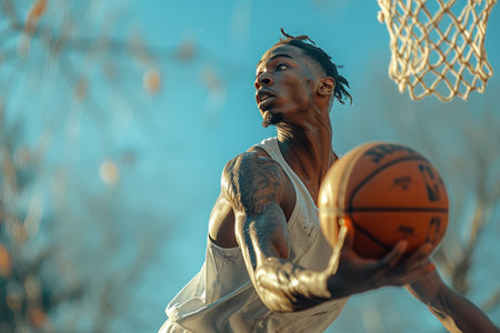 Heart-Pounding Basketball Showdown: Precision Pass Sparks Monster Dunkの素材