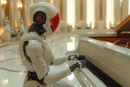 Technological Sonata: Robot Pianist in Ambient Lightの素材