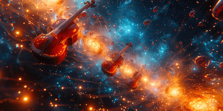 Sonic Serenity: Instruments Awaken in Cosmic Harmonyの素材