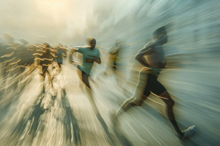 Sprinting Silhouettes: Athletes in Motionの素材