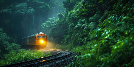 Monsoon Train in Lush Jungleの素材